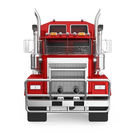 Red Semi-trailer Truck Isolatedの写真素材