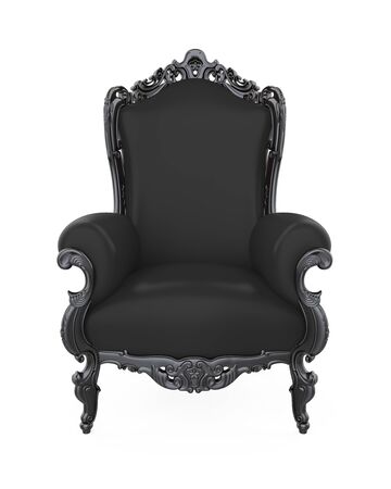 Black Throne Chair Isolatedの写真素材