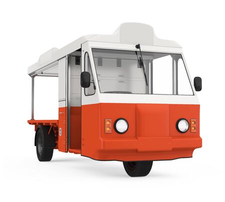 Milk Float Van Isolatedの写真素材