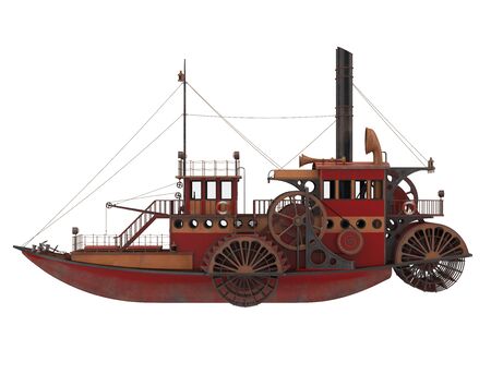 Paddle Steamer Isolatedの写真素材