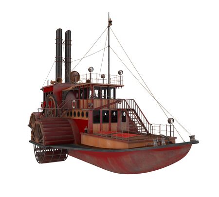 Paddle Steamer Isolatedの写真素材
