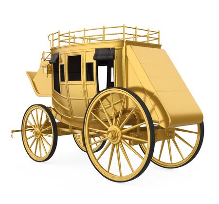 Vintage Golden Carriage Isolatedの写真素材
