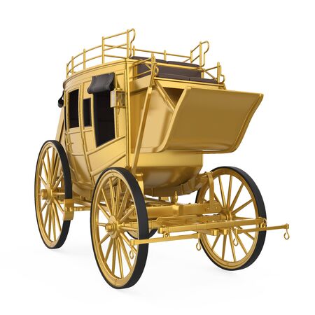 Vintage Golden Carriage Isolatedの写真素材