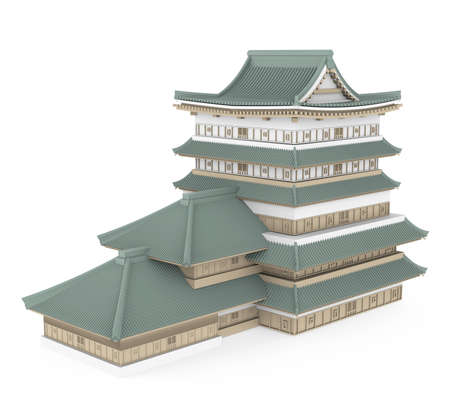 Japanese Castle Isolatedの写真素材