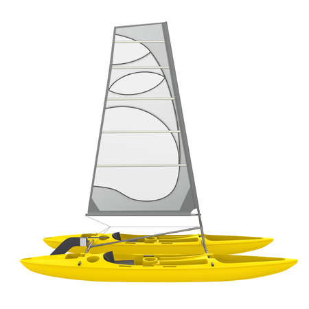 Kayak Sailboat Isolatedの写真素材