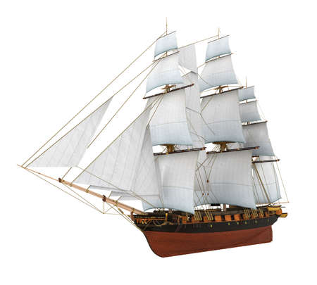 Sail Ship Isolatedの写真素材