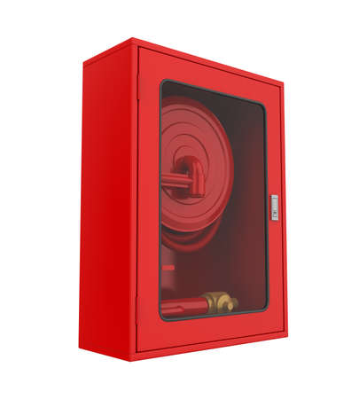 Fire Hose Reel Box Isolatedの写真素材