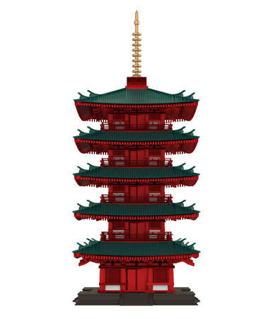 Pagoda Tower Isolatedの写真素材