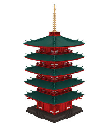 Pagoda Tower Isolatedの写真素材