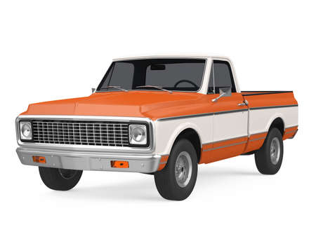 Vintage Pickup Truck Isolatedの写真素材