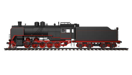 Old Steam Locomotive Isolatedの写真素材