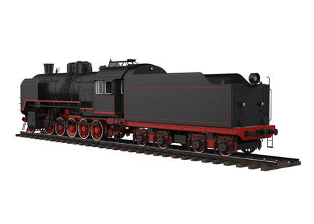 Old Steam Locomotive Isolatedの写真素材