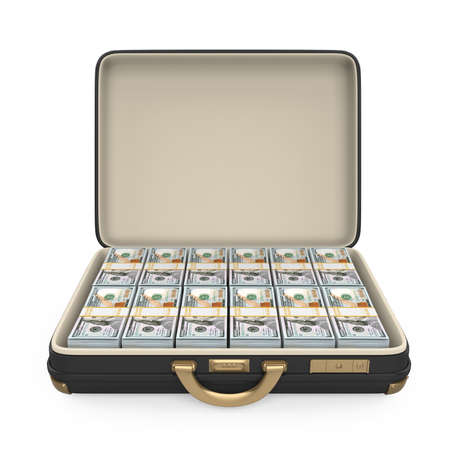Case Full of Money Isolatedの写真素材
