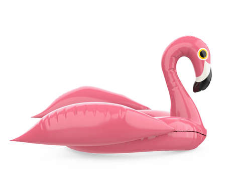 Inflatable Flamingo Pool Float Isolatedの写真素材