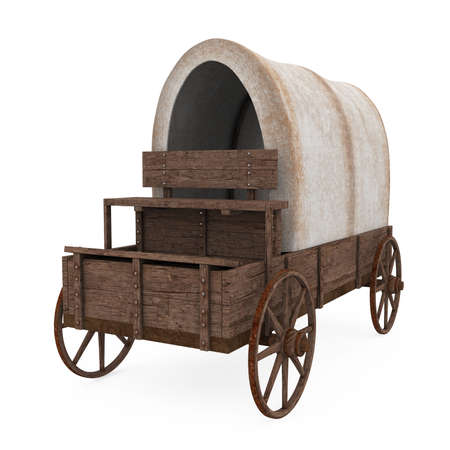 Covered Wagon Isolatedの写真素材