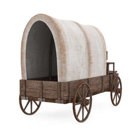 Covered Wagon Isolatedの写真素材
