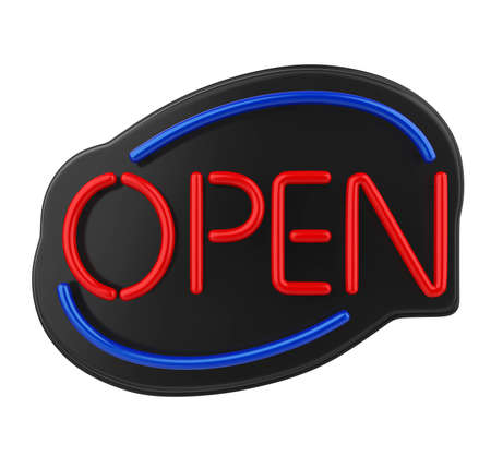 Open Neon Sign Isolatedの写真素材