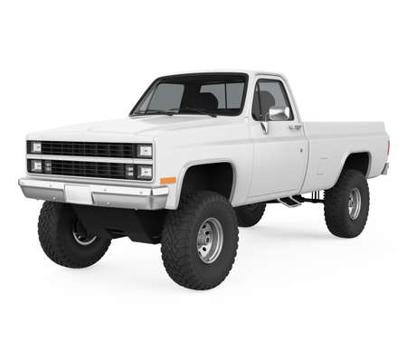 Vintage Pickup Truck Isolatedの写真素材