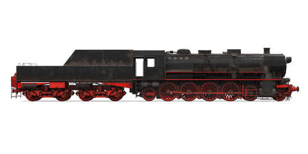 Old Steam Locomotive Isolatedの写真素材
