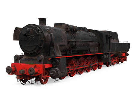 Old Steam Locomotive Isolatedの写真素材