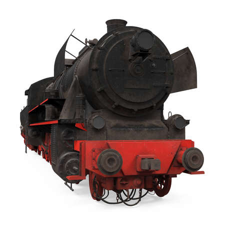 Old Steam Locomotive Isolatedの写真素材