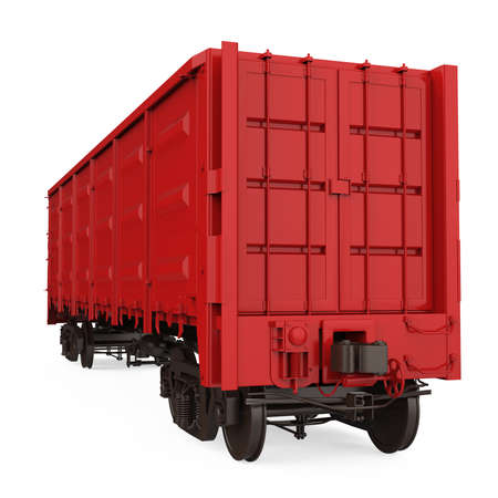 Red Boxcar Isolatedの写真素材