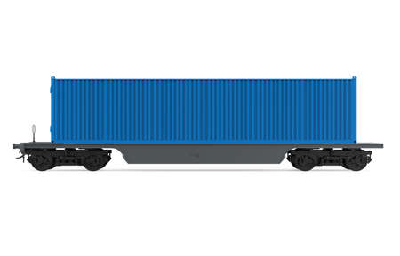 Container Freight Train Isolatedの写真素材