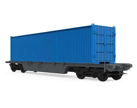Container Freight Train Isolatedの写真素材