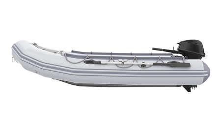 Inflatable Motor Boat Isolatedの写真素材