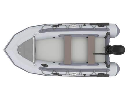 Inflatable Motor Boat Isolatedの写真素材