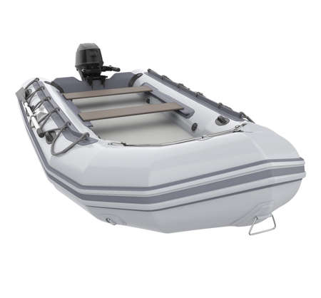 Inflatable Motor Boat Isolatedの写真素材