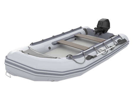 Inflatable Motor Boat Isolatedの写真素材