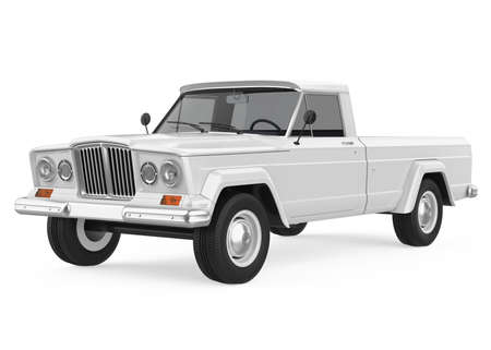 Vintage Pickup Truck Isolatedの写真素材
