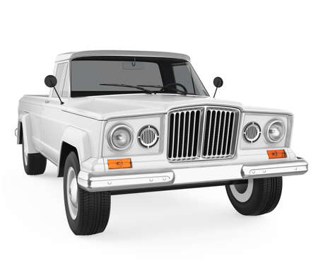 Vintage Pickup Truck Isolatedの写真素材