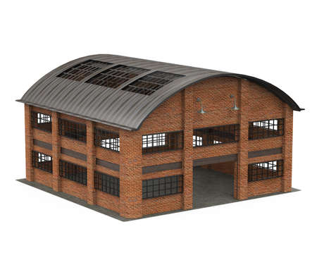 Storage Warehouse Building Isolatedの写真素材