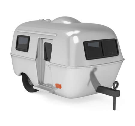 Vintage Camper Trailer Isolatedの写真素材