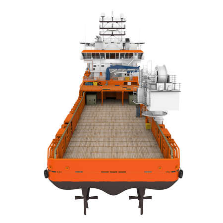 Platform Supply Vessel Ship Isolatedの写真素材