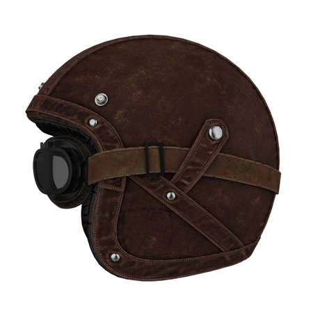 Vintage Motorcycle Helmet Isolatedの写真素材