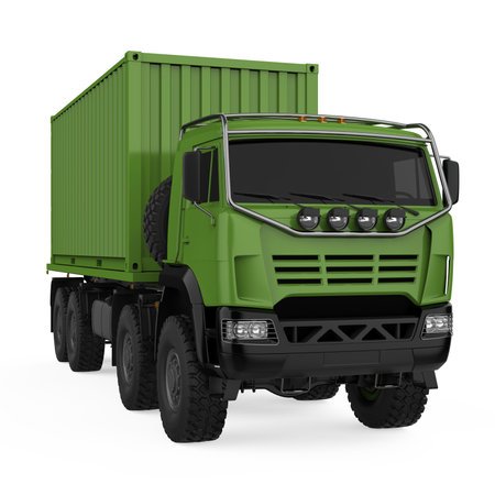 Green Truck Isolatedの写真素材