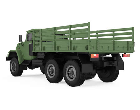 Retro Flatbed Truck Isolatedの写真素材