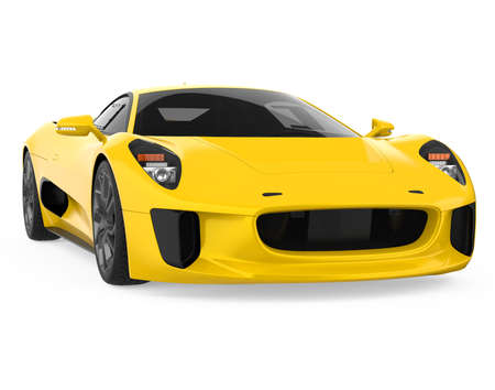 Yellow Sport Car Isolatedの写真素材