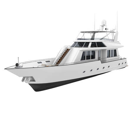 White Pleasure Yacht Isolatedの写真素材