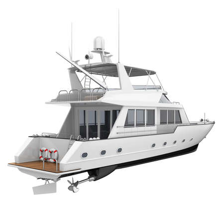 White Pleasure Yacht Isolatedの写真素材