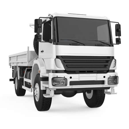 Flatbed Truck Isolatedの写真素材