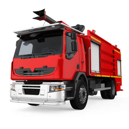 Fire Rescue Truck Isolatedの写真素材