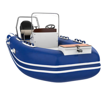 Inflatable Motor Boat Isolatedの写真素材
