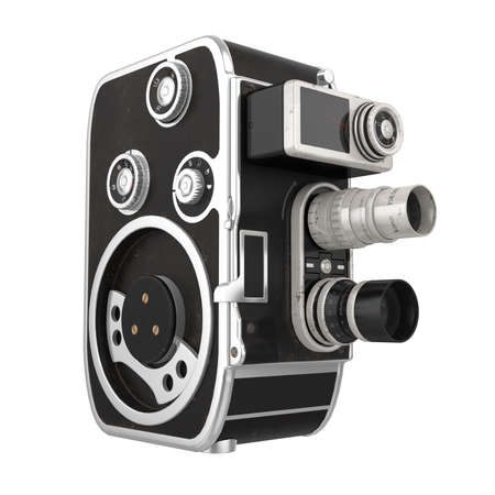 Vintage Movie Camera Isolatedの写真素材