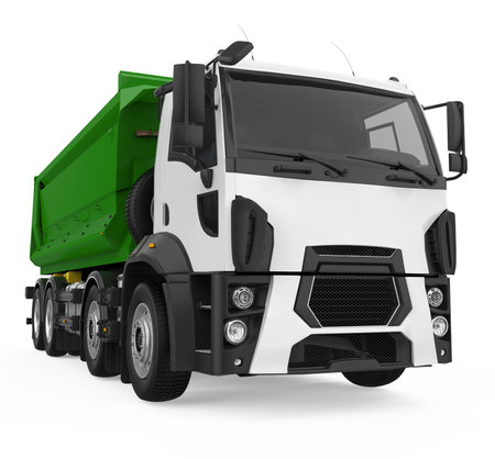 Garbage Truck Isolatedの写真素材