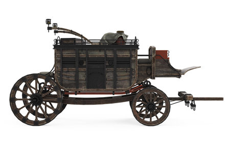 Wooden Carriage Isolatedの写真素材