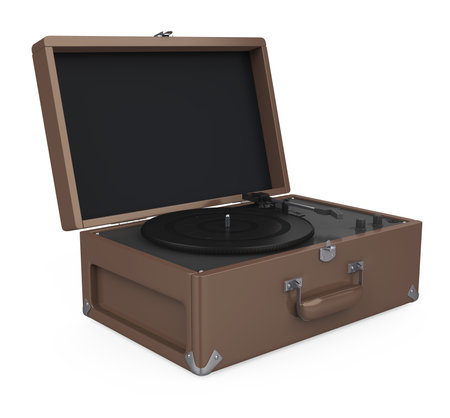 Vinyl Record Player Turntable Isolatedの写真素材